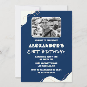Men Photo 81st birthday invitations 