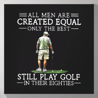 Men Play Golf Eighties Funny Golfer Golfing Canvas Photo Tile