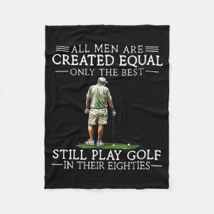 Men Play Golf Eighties Funny Golfer Golfing  Fleece Blanket