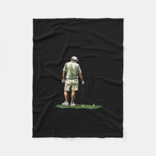 Men Play Golf Eighties Funny Golfer Golfing Fleece Blanket