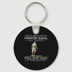 Men Play Golf Eighties Funny Golfer Golfing Keychain