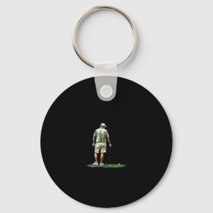 Men Play Golf Eighties Funny Golfer Golfing  Keychain