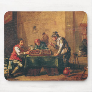 Men Playing Backgammon in a Tavern Mouse Pad