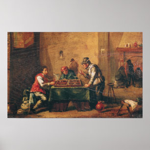 Men Playing Backgammon in a Tavern Poster