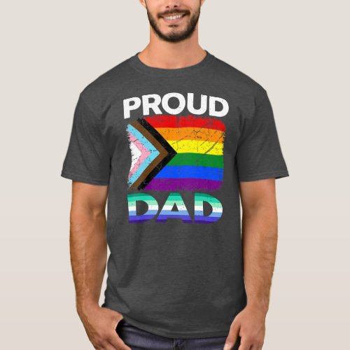 Men Proud Dad Transgender Pride Gay Flag LGBT T_Shirt
