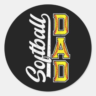 Men Proud Softll Dad Daddy Coach Of Daughter Son O Classic Round Sticker