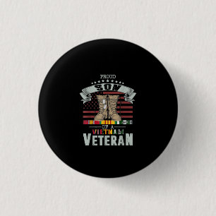 Men Proud Son Of A Vietnam Veteran Fathers Day Button