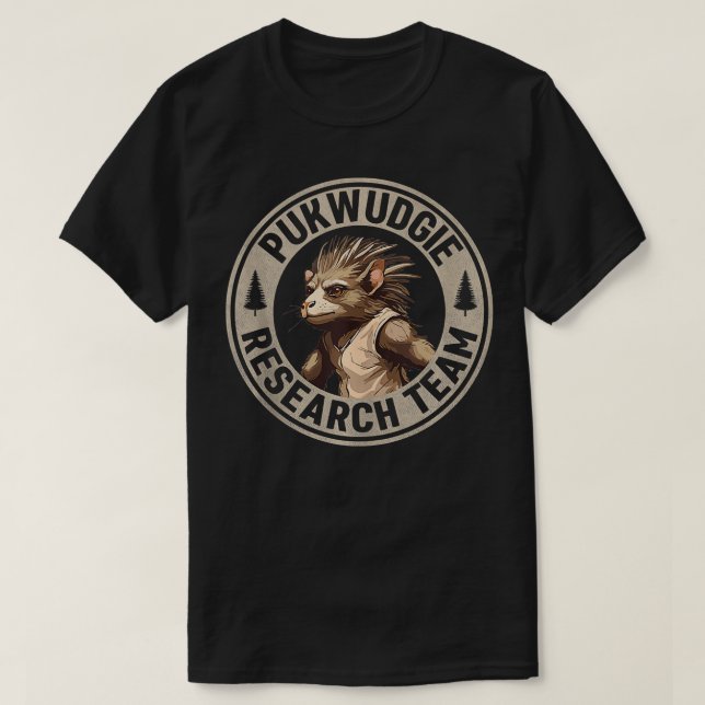 Men Pukwudgie Hide and Seek Research Team Cryptid  T-Shirt (Design Front)