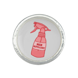 Men Repellent Spray Bottle Sassy Humor (Red) Ring