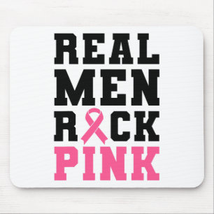 Men Rock Pink Breast Cancer Awareness  Mouse Pad