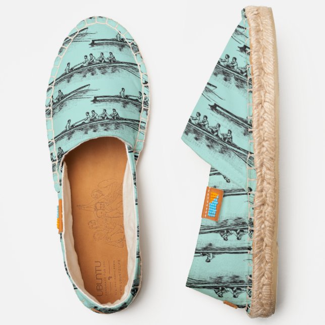 Men Rowing Rowers Crew Team Water Sports Black Espadrilles (Side)