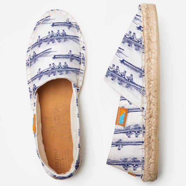 Men Rowing Rowers Crew Team Water Sports Blue Espadrilles (Side)
