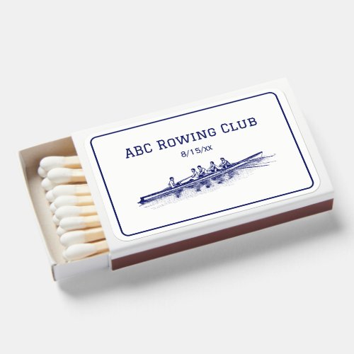 Men Rowing Rowers Crew Team Water Sports Blue Matchboxes