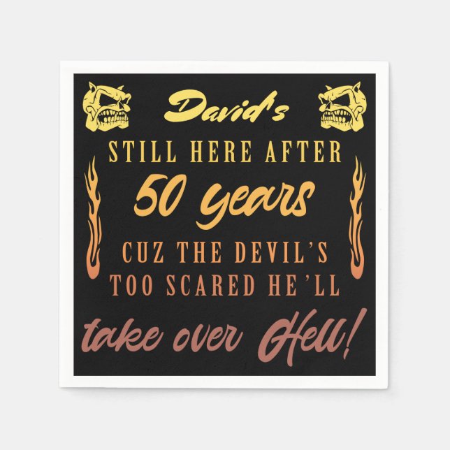 Men’s 50th Birthday Humor Napkins (Front)