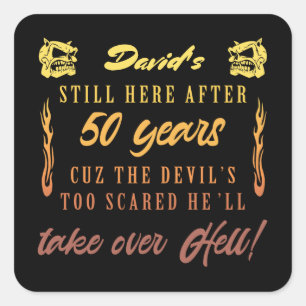 Men’s 50th Birthday Humor Square Sticker