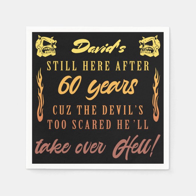 Men’s 60th Birthday Humor Napkins (Front)