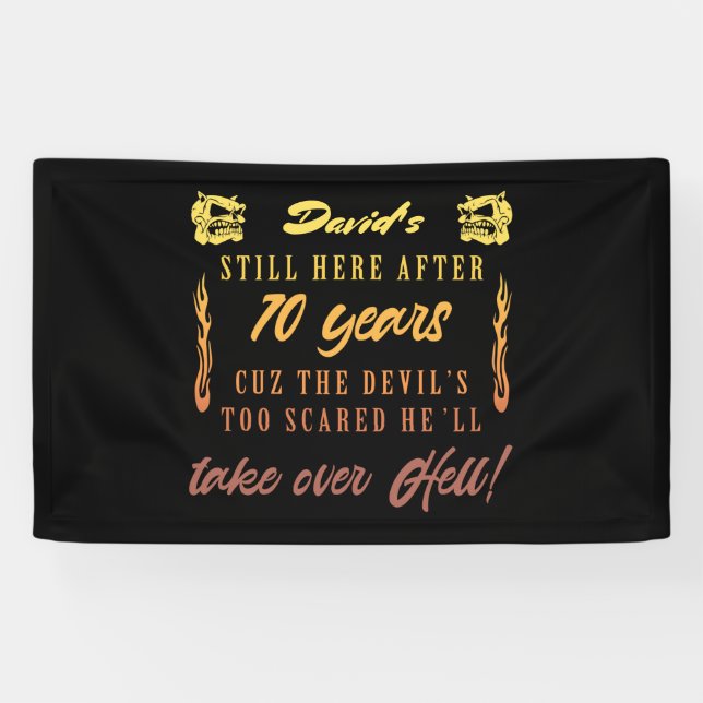 Men’s 70th Birthday Humor Banner (Horizontal)