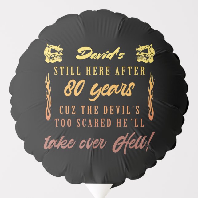 Men’s 80th Birthday Humor Balloon (Front)