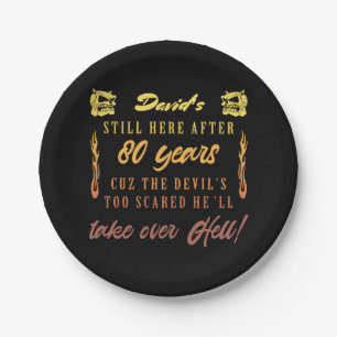 Men’s 80th Birthday Humor Paper Plates