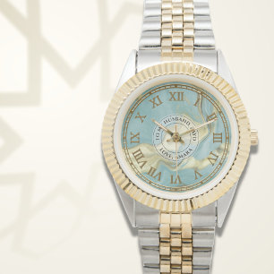 Men’s Aqua Marble Roman Numeral Watch – Eid Gift