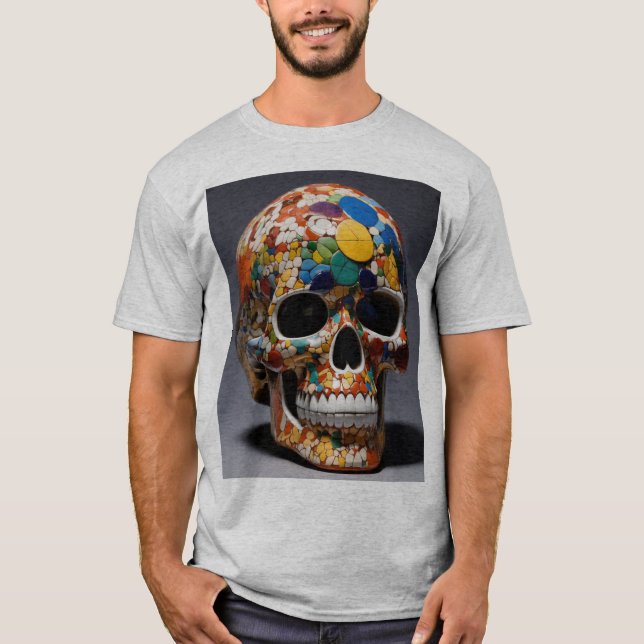 Men’s Avant-Pop Skull Fusion T-Shirt (Front)