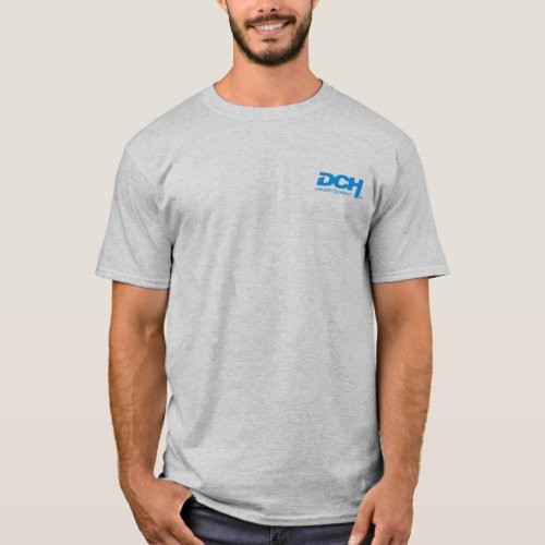Menâs _ Basic Gray _ DCH Blue Logo T_Shirt