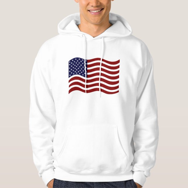 Men’s Basic Hoodie - American Flag (Front)