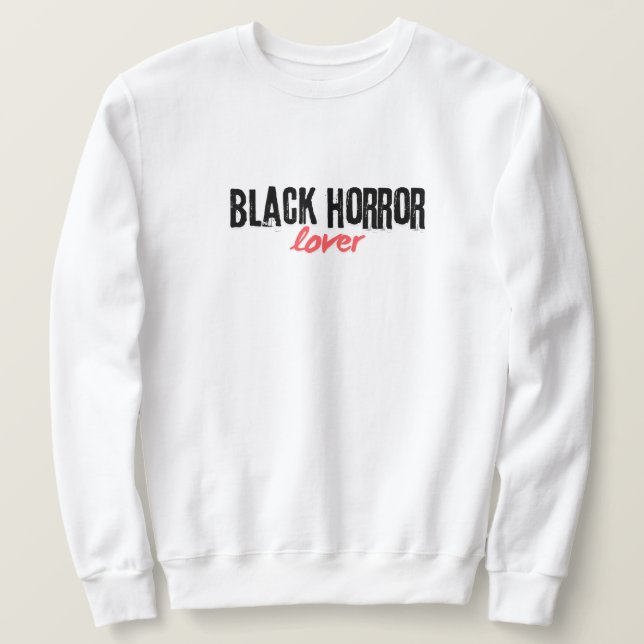 Men’s Black Horror Lovers Booktok  Sweatshirt (Design Front)