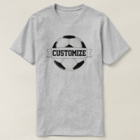 Men’s Black & White Soccer Ball Custom Team Name