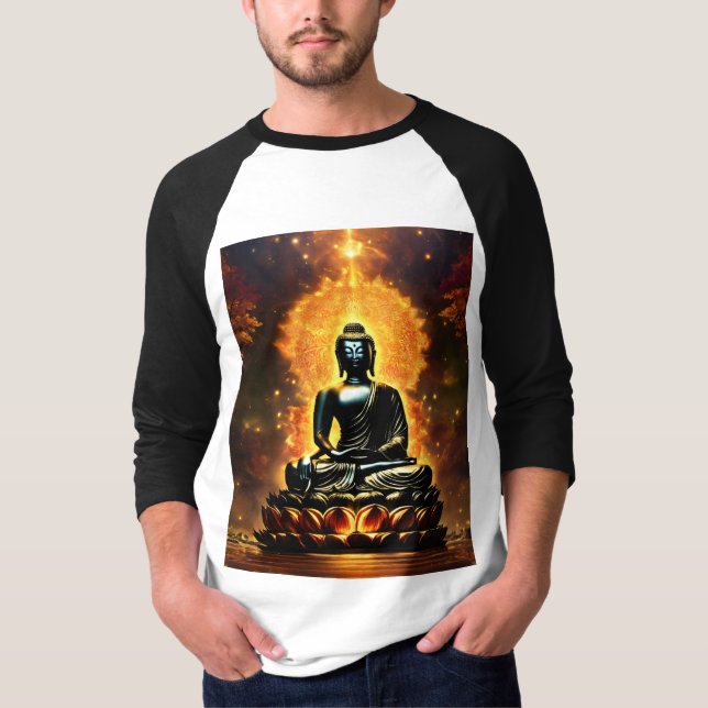Men’s Buddha Logo T-Shirt | Peace & Meditation Des (Front)