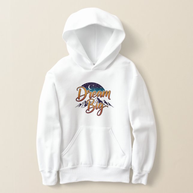 Men’s Casual T-Shirt with “Dream Big” Print – Moun Hoodie (Laydown)