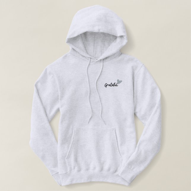 Men’s Embroidered Grateful Hoodie  (Design Front)
