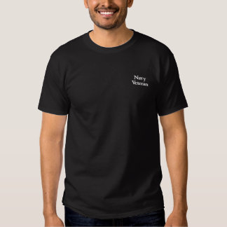 Men’s Embroidered Navy Veteran Text T Shirt