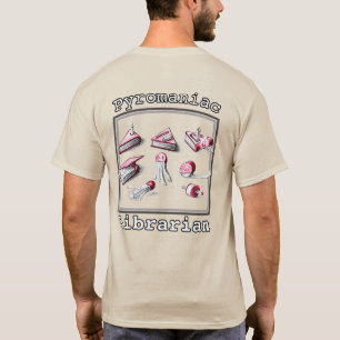 Men’s Front And Back Printed Pyromaniac Librarian T-Shirt