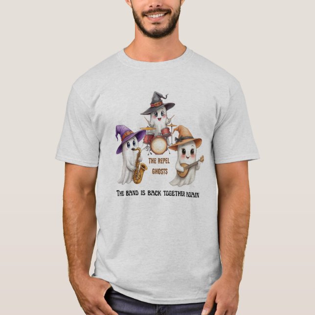 Men’s Halloween T-Shirt – Ghost Band The Rebel Gho (Front)