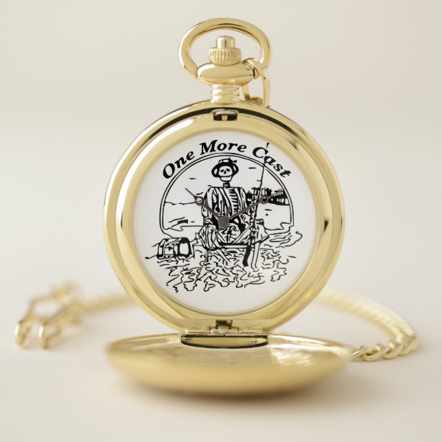Men’s skeleton pocket watch fishing (Inside)