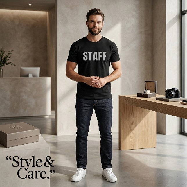 Men’s STAFF Black Tee – Simple & Stylish (Men’s STAFF Black Tee – Simple & Stylish)