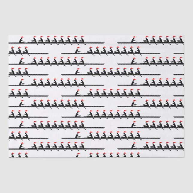 Men Santa Hat Rowing Rowers Crew Team #4 Tissue Paper (Front)