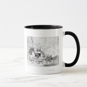 Men Sitting on a "Deadwood Coach" Photograph Mug