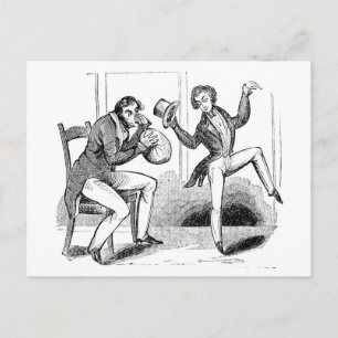 Men Sniffing Nitrous Oxide Cartoon Postcard