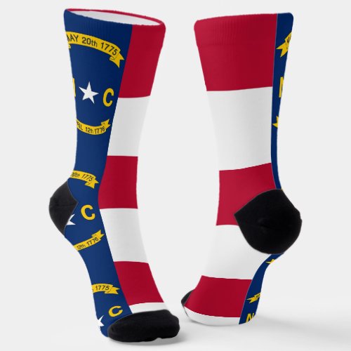 Men socks with flag of North Carolina