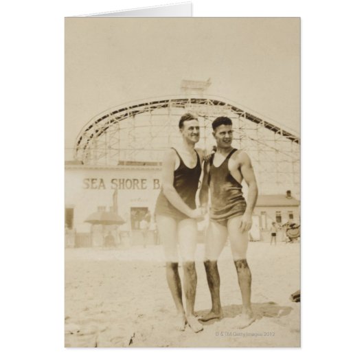 Men Standing on Beach Cards (Front)