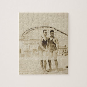 Men Standing on Beach Jigsaw Puzzle