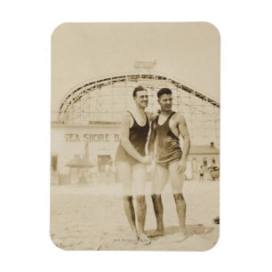 Men Standing on Beach Magnet