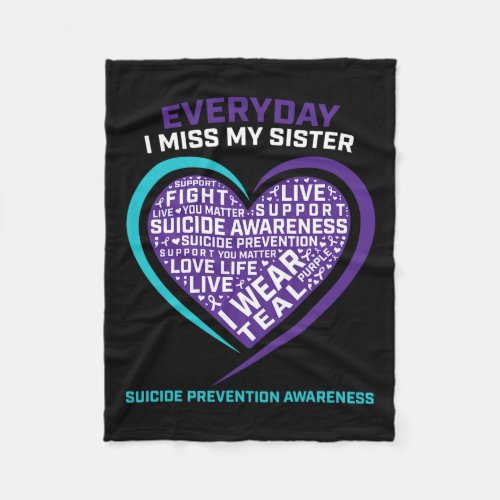 Men Suicide Awareness Sister Suicide Prevention  Fleece Blanket