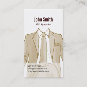 Men Suit SEO Specialist Business Card