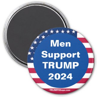 Men Support TRUMP 2024 Blue Magnet