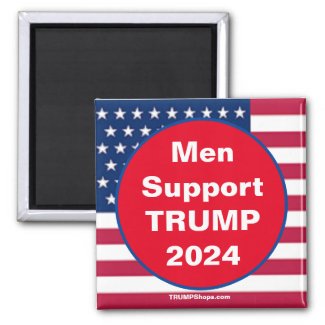 Men Support TRUMP 2024 Red Magnet