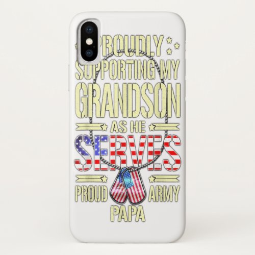 Men supporting my grandson as he serves proud gift iPhone x case