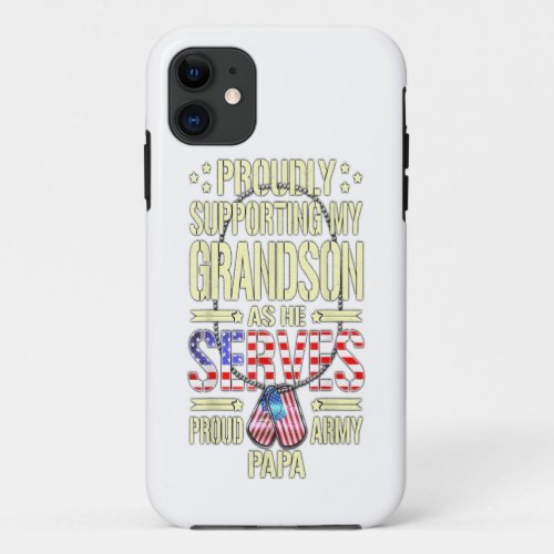 Men supporting my grandson as he serves proud gift iPhone 11 case